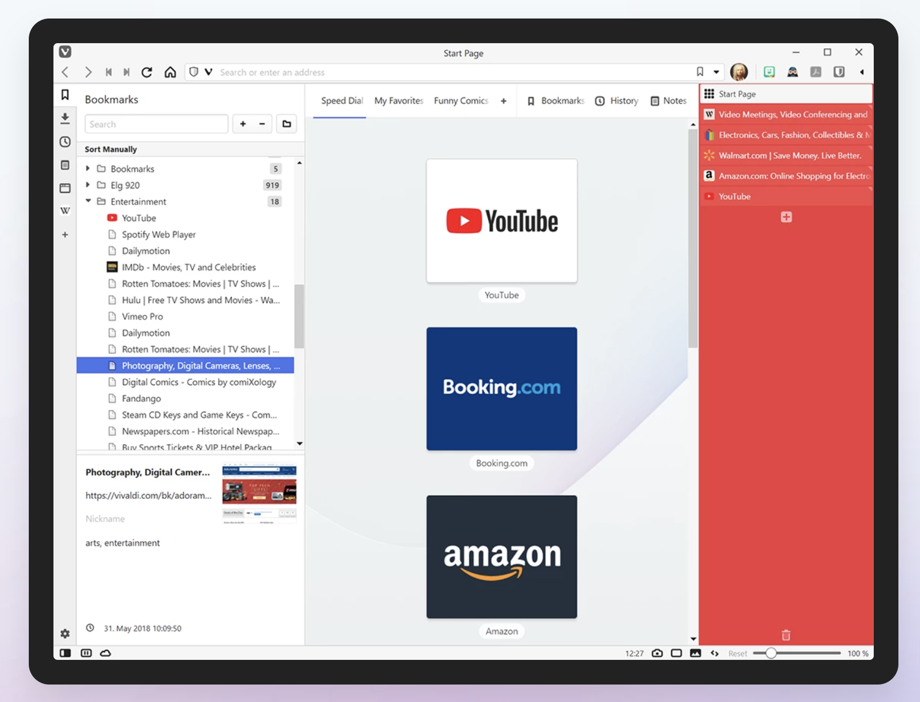 screenshot of Vivaldi Browser